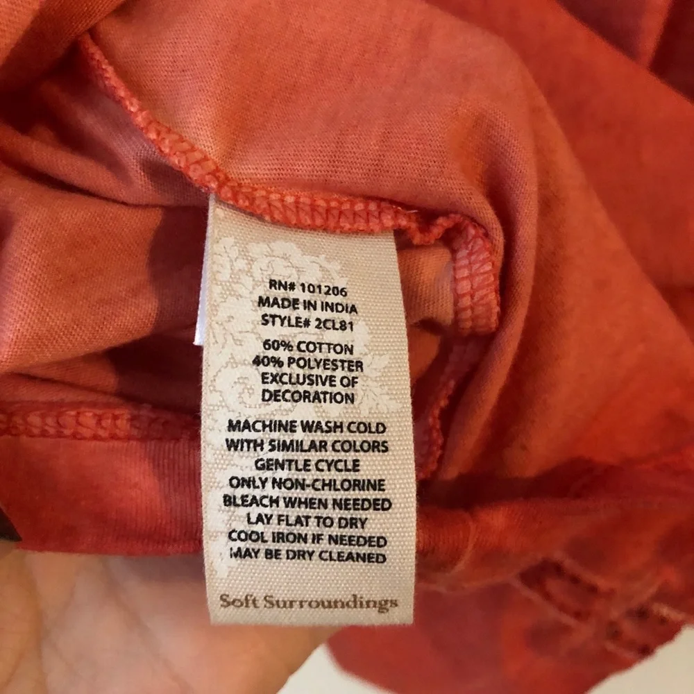 Soft Surroundings Philomena Orange Chevron Top - Picture 6 of 8